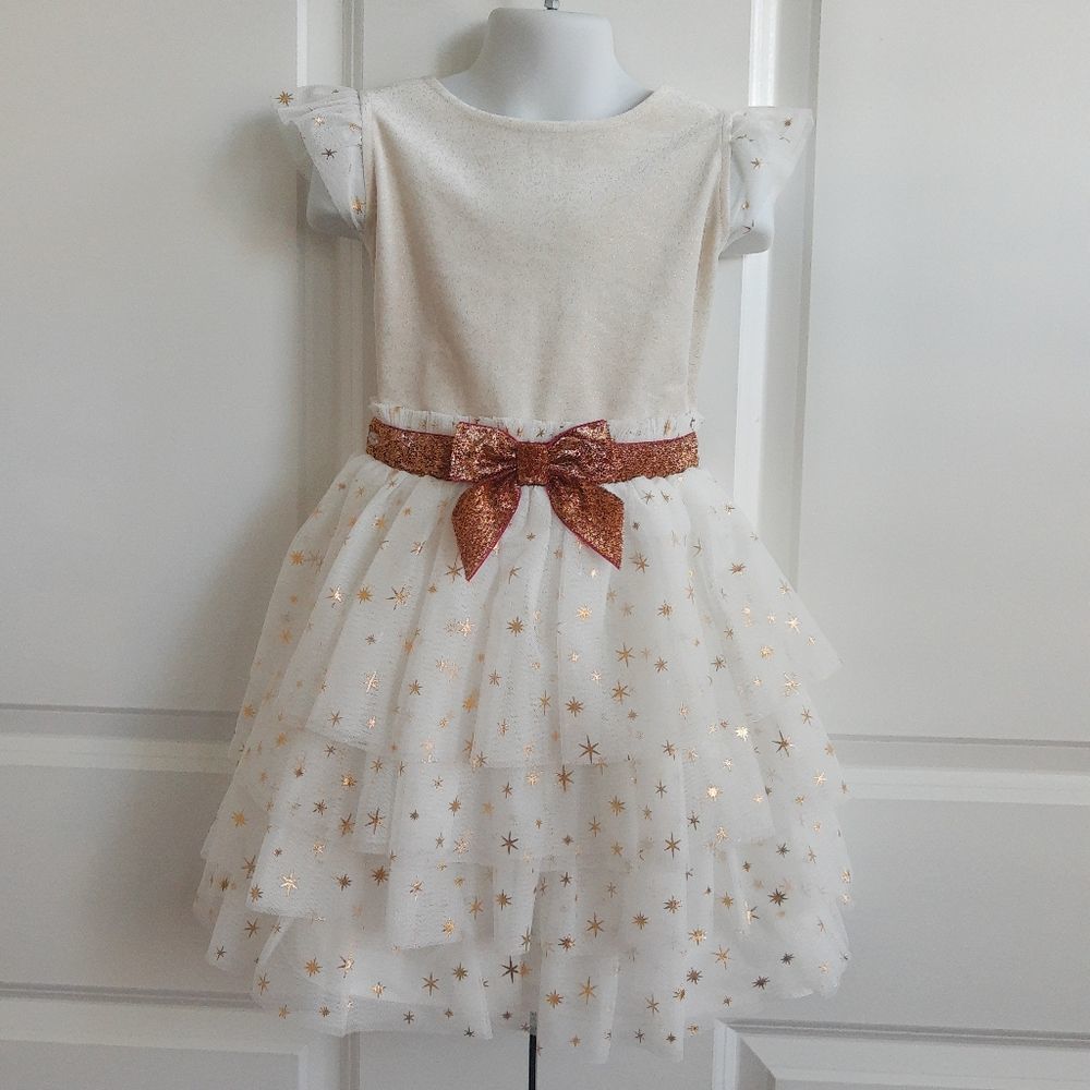 Gold & Cream Star Dress - Picture 3 of 5